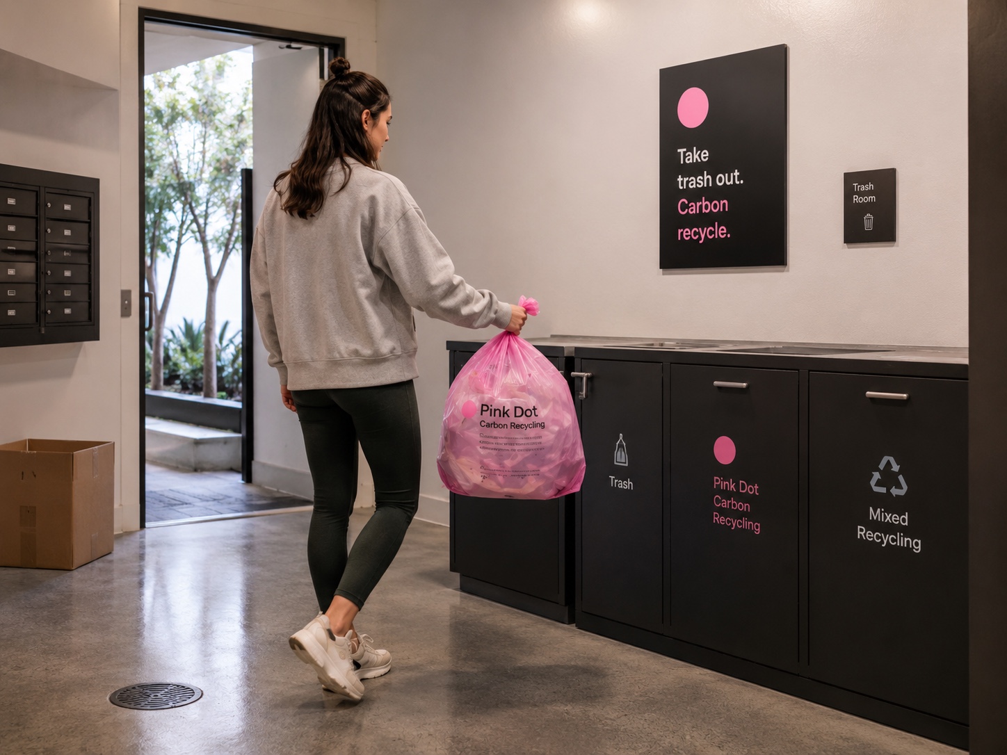 Residential Pink Dot bags